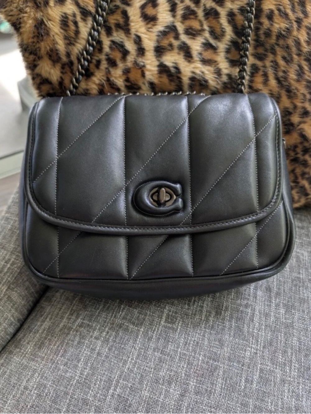 Coach Black Quilted Leather Shoulder Bag